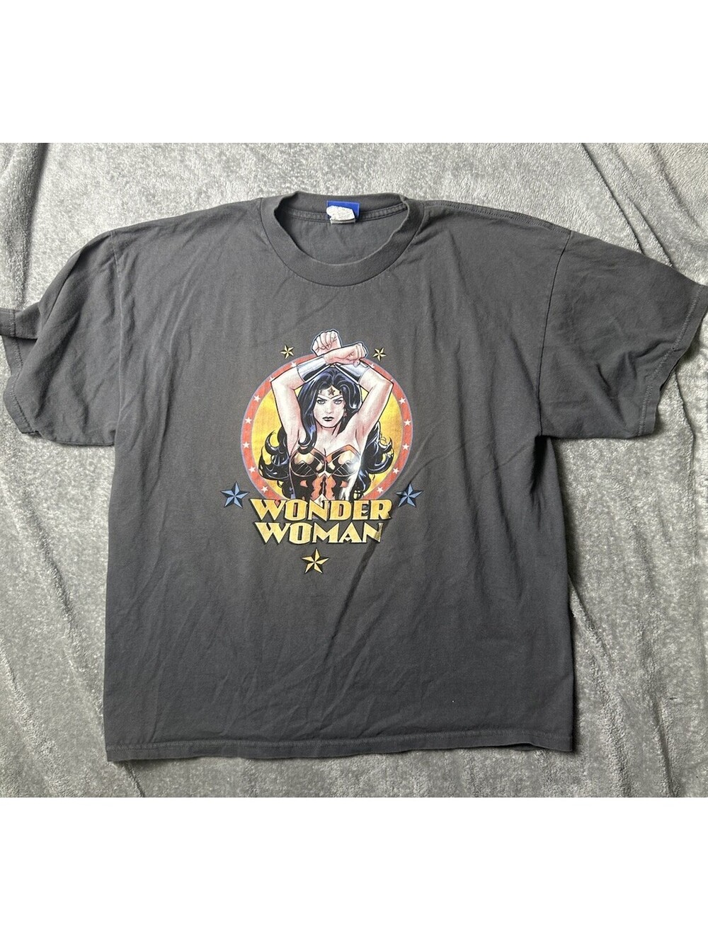Vintage 90s Wonder Woman T Shirt XL Justice League DC Comics Faded Black